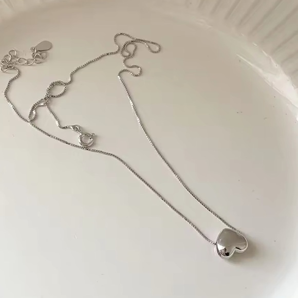 ◾️925 Sterling Silver Heart Pendant Necklace - Picture 9 of 11